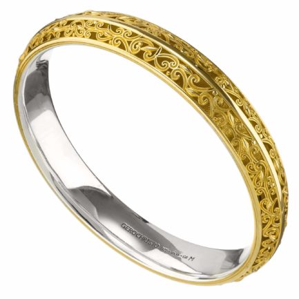 Bangle Bracelet Solid Gold-plated Silver 925 or Women’s