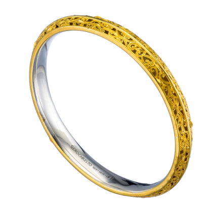 Bangle Bracelet Solid Gold-plated Silver 925 for Women’s