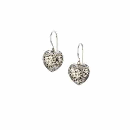 Heart Earrings in oxidized silver 925