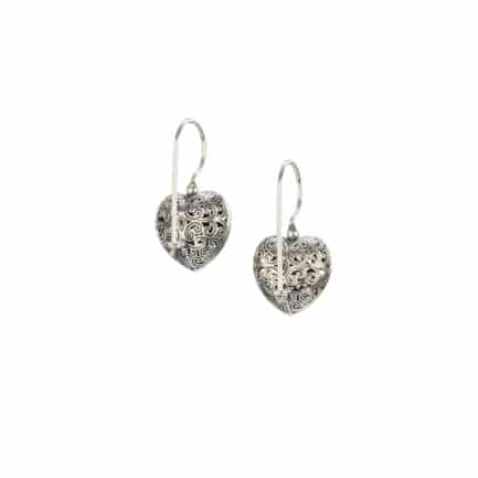 Heart Earrings in oxidized silver 925