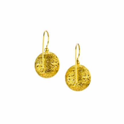Round Earrings in Gold plated silver 925