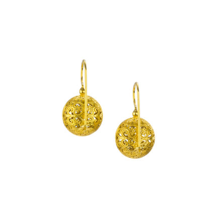 Round Earrings in Gold plated silver 925