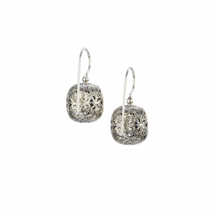 Cushion Earrings in oxidized silver 925