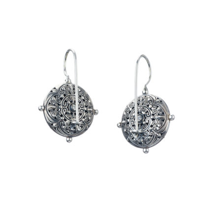 Round Earrings Filigree in oxidized silver 925