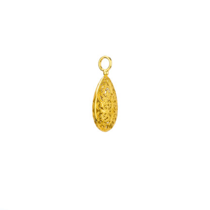 Teardrop Filigree Pendant Necklace in Gold plated silver 925