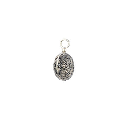 Round Pendant in oxidized silver 925