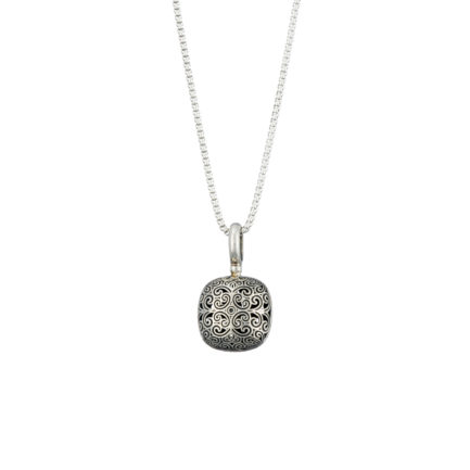 Cushion Pendant in oxidized silver 925