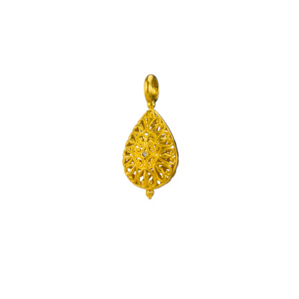 Teardrop Pendant Filigree in Gold plated silver 925