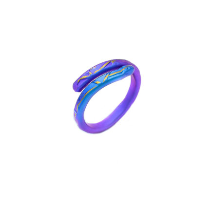 Anodized Titanium Ribbon Ring