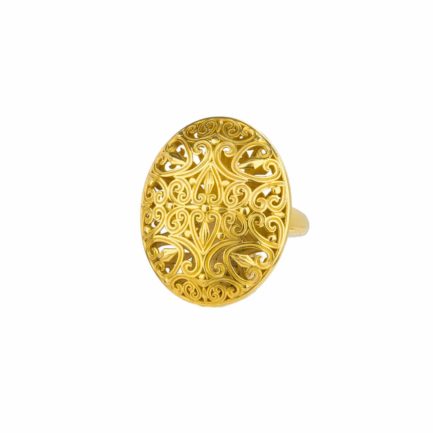 Oval Filigree Ring in Gold plated silver 925