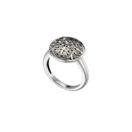 Round Ring Filigree in oxidized silver 925