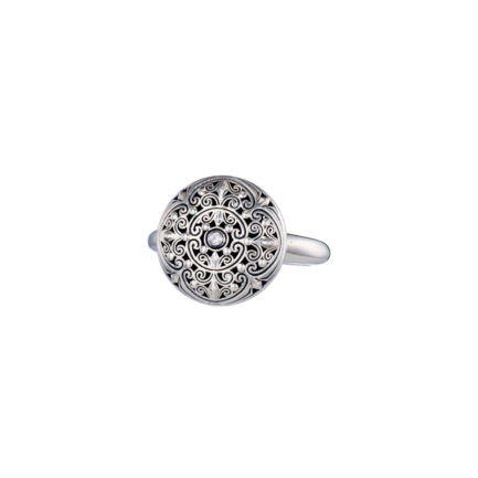 Round Ring Filigree in oxidized silver 925