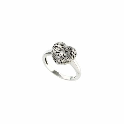 Tiny Heart Ring in oxidized Sterling silver 925
