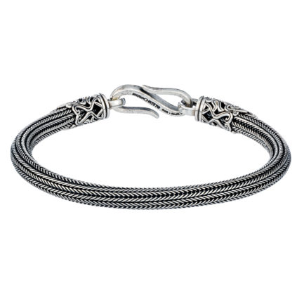 Men’s Bracelet Braided Handmade Chain 925 Sterling Silver