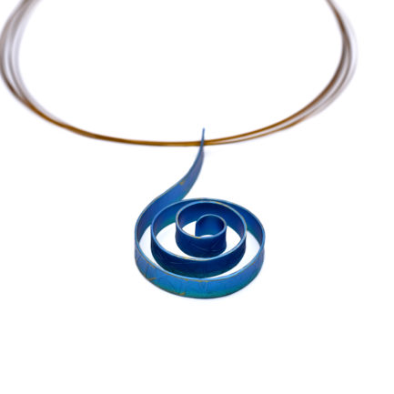 Spiral Pendant Made of Anodized Titanium