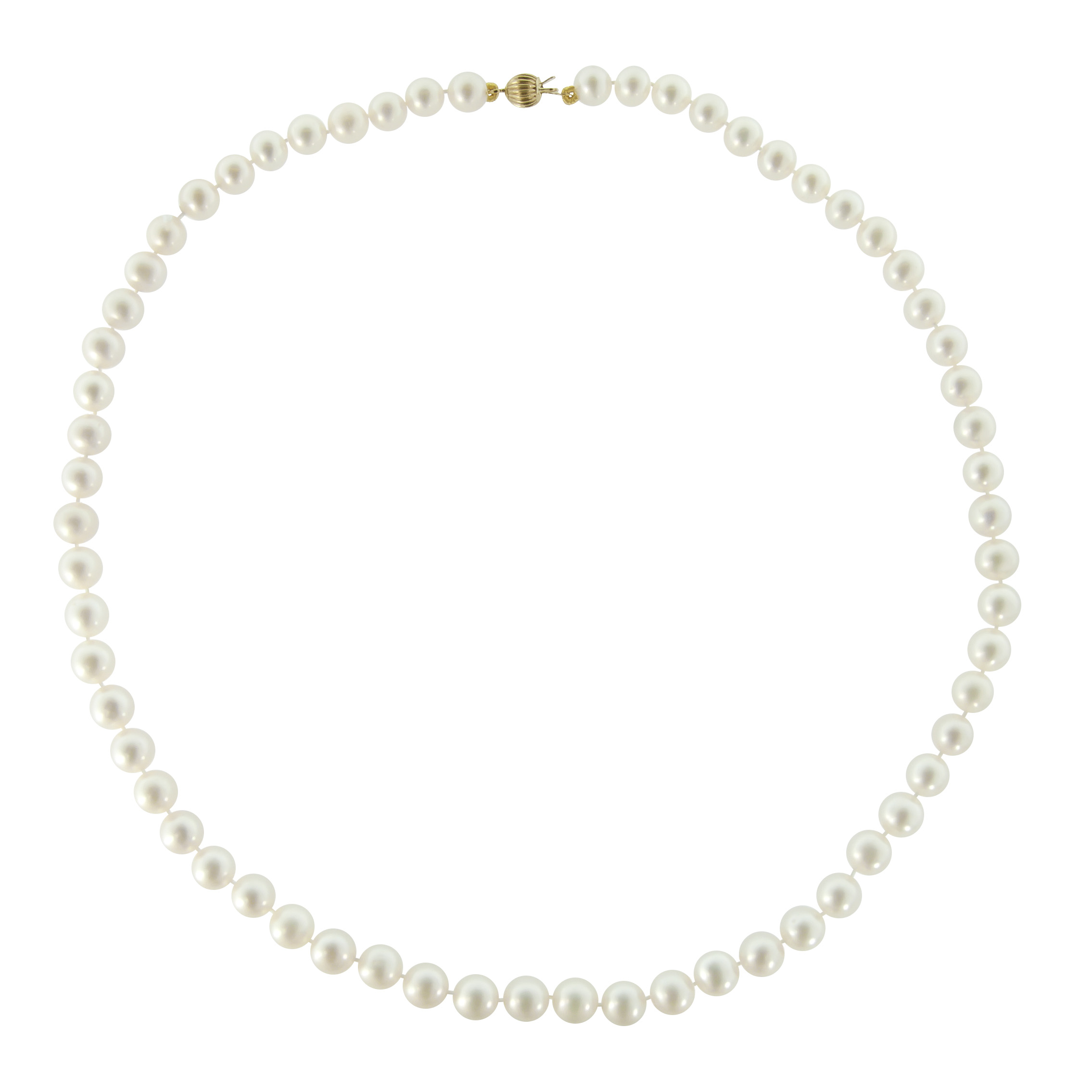Classic Freshwater Pearl Necklace 6.5–7.0mm in 14K Gold - Image 2