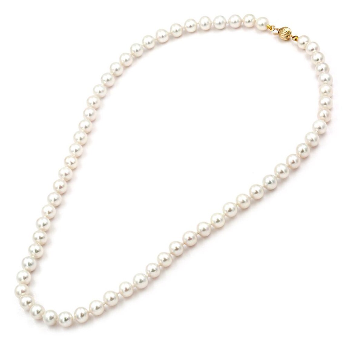 Classic Freshwater Pearl Necklace 6.5–7.0mm in 14K Gold - Image 3