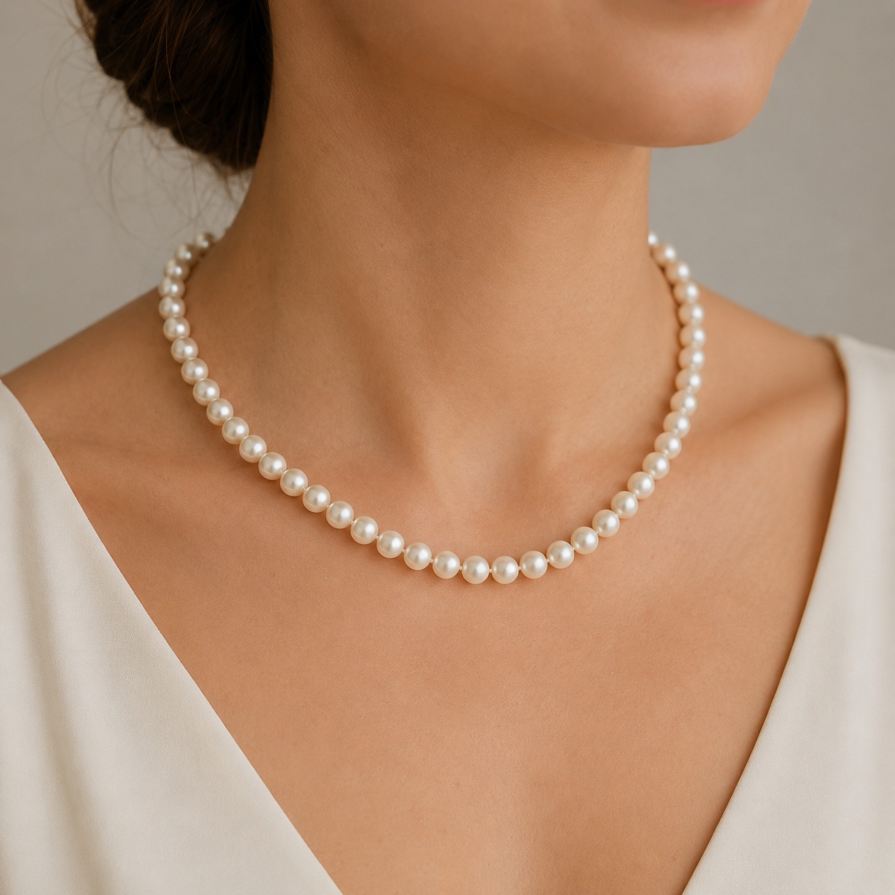 Freshwater Pearl Necklace 6.5–7.0mm in 14k