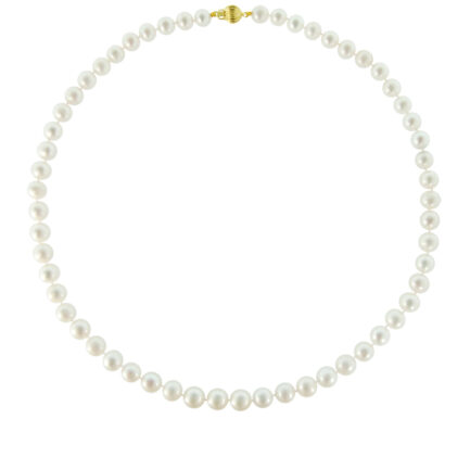 Freshwater Pearl Necklace 7.5–8.0mm with 14K