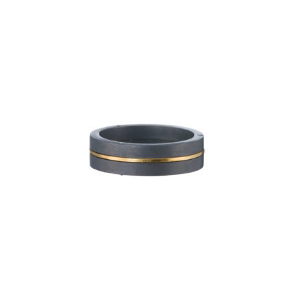 Titanium Wedding Ring with a k18 Solid Yellow Gold