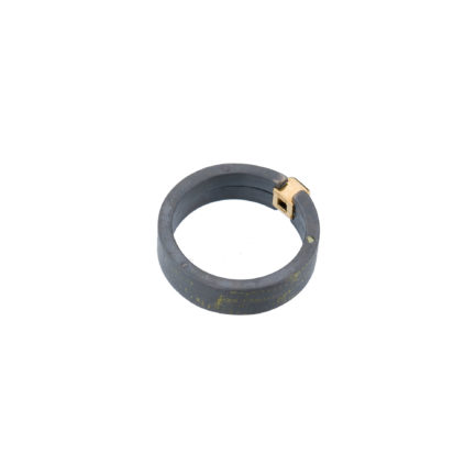Titanium Ring Band with Square Blue Sapphire Stone