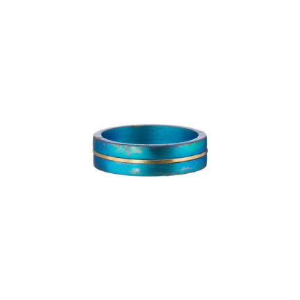 Titanium Wedding Ring with a k18 Solid Yellow Gold