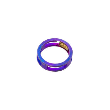 6mm Diamonds Ring in Titanium and Gold Wedding Ring 18k