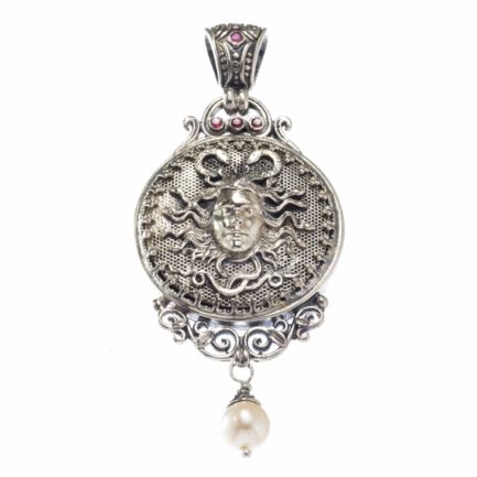 Ancient Greek Medusa for women’s Large Pendant Sterling Silver