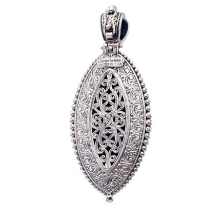 Frame with Pearls Pendant for Ladies 18k Yellow Gold and Silver