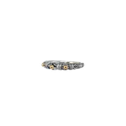 Band ring in sterling silver with 18K Gold details