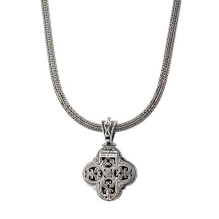 Men’s Filigree Cross Pendant Byzantine in Sterling Silver 925