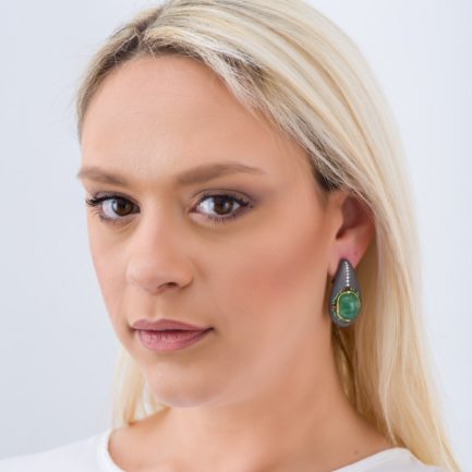 Tear Drop Earrings Titanium and Yellow Gold k18