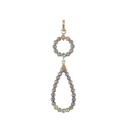 Tear Drop pendant in 18k Gold and Silver 10015