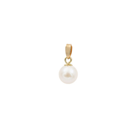14k Gold Akoya Pearl Pendant Round AAAA 6-6.5mm N153052-PE