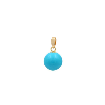 14k Yellow Gold Pendant and Turquoise 10mm N153203-PE