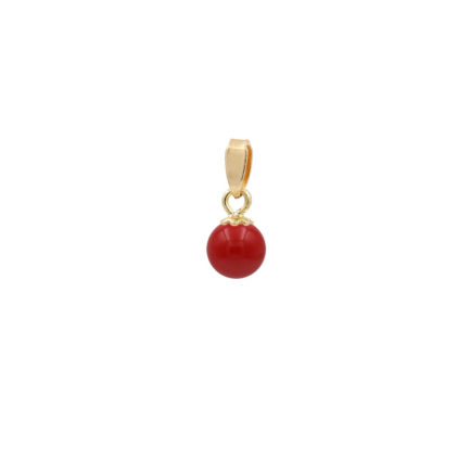 6mm Coral Pendant Necklace in 14k Yellow Gold N153218-PE