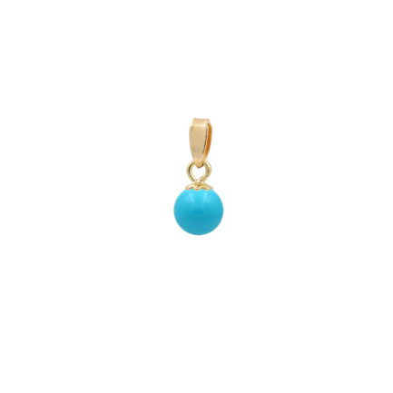 6mm Round Turquoise with14k Yellow Gold Pendant N153219-PE