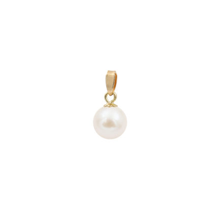 Japanese Akoya Pearl 6.5-7mm AAAA Round 14k Gold Pendants N153220-PE