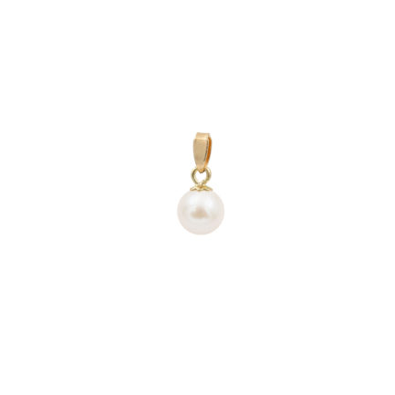 14k Gold Akoya Pearl Pendant Round AAAA 5.5-6mm N153225-PE