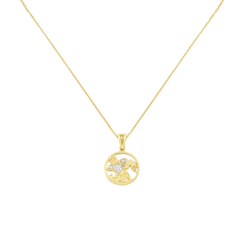 Aquarius Zodiac Gold Necklace Charms