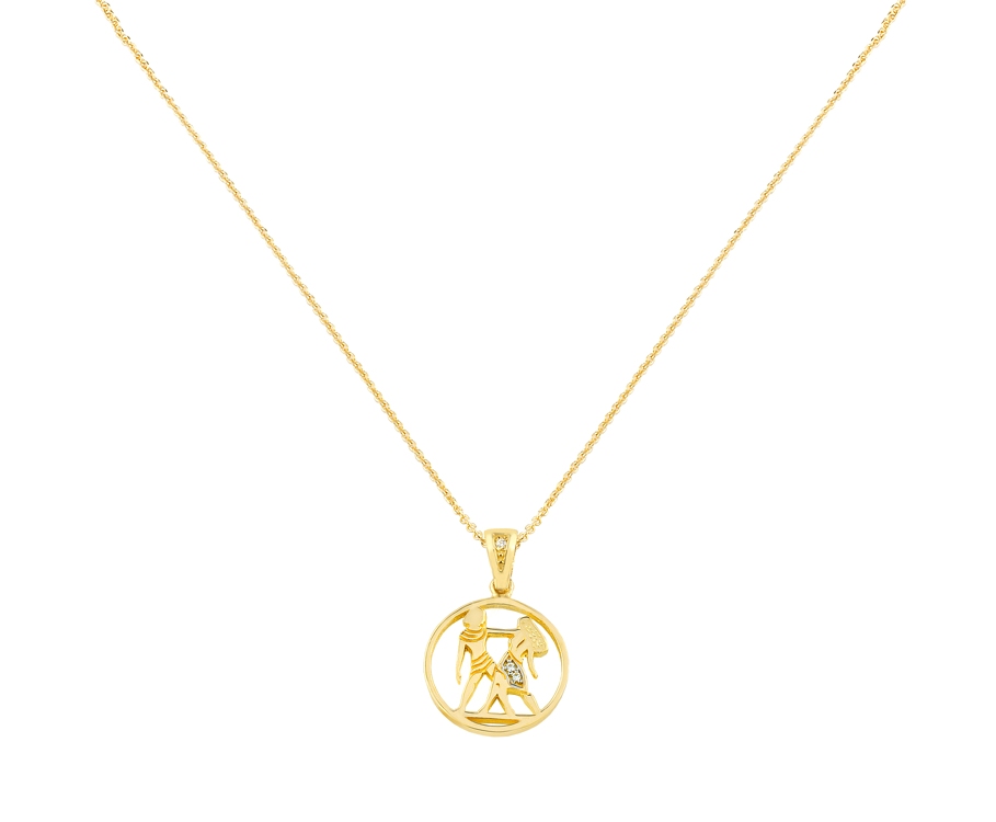 Gemini Zodiac Gold Necklace Charms
