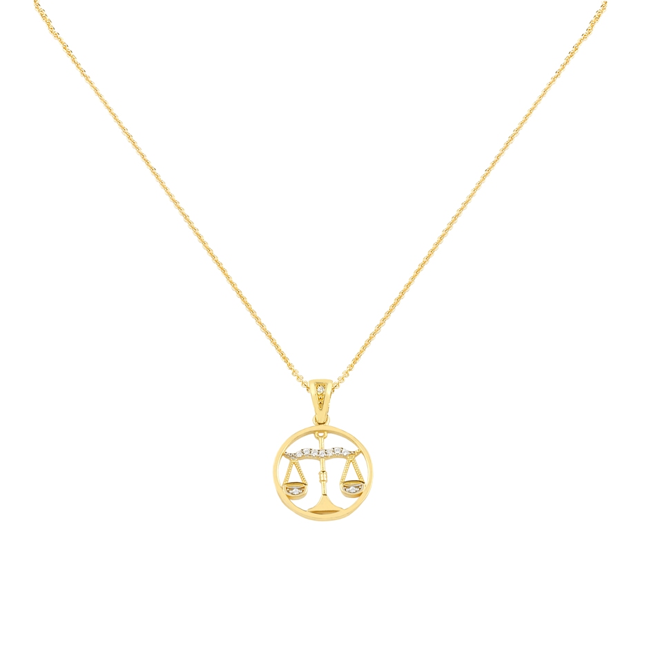 Libra Zodiac Gold Necklace Charms