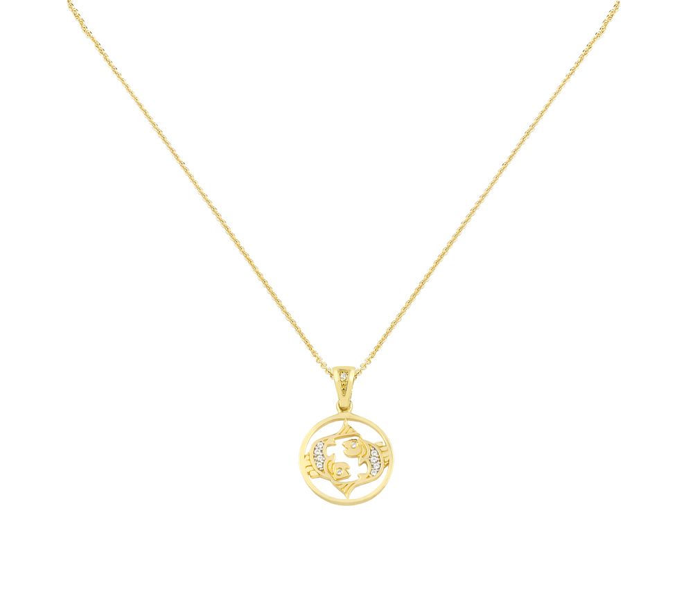 Pisces Zodiac Gold Necklace Charms