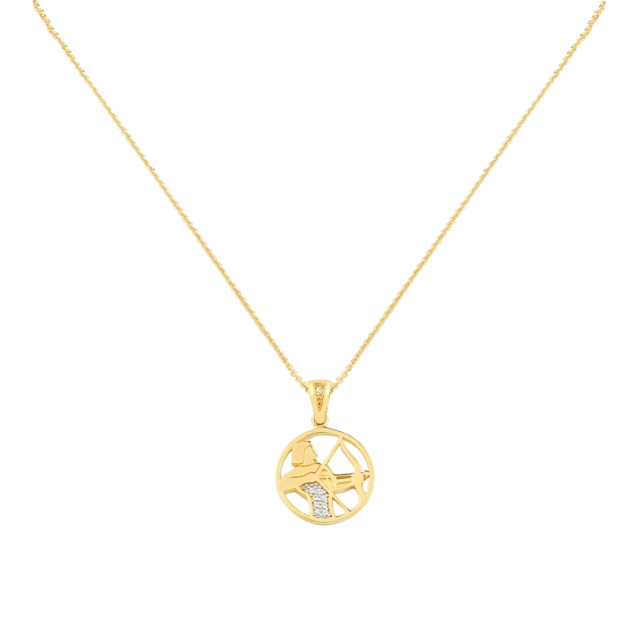 Sagittarius Zodiac Gold Necklace Charms