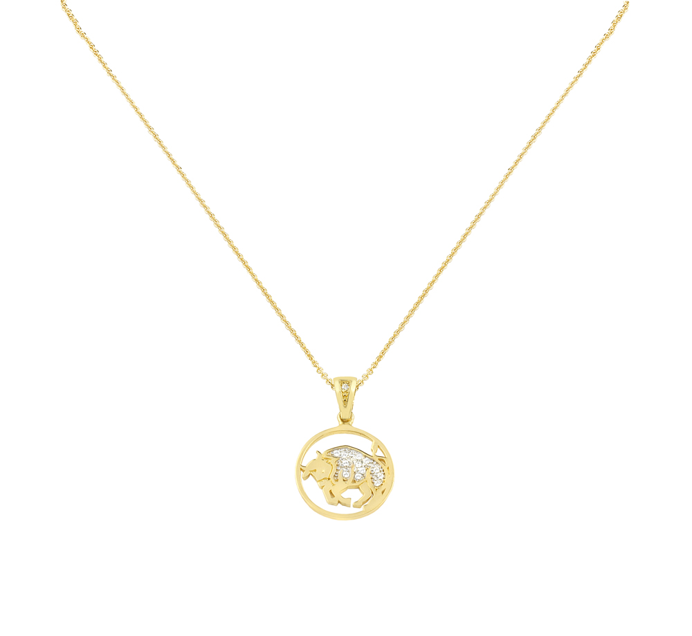 Taurus Gold Zodiac Necklace Charms