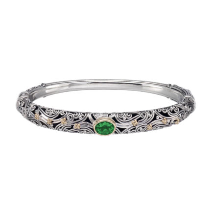 Handcrafted Silver Bracelet and 18k Gold