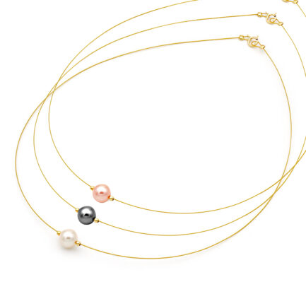 Necklace Pearl 8-9mm and 14K gold beads