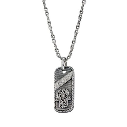 Hamsa Talisman Pendant in Sterling Silver 925