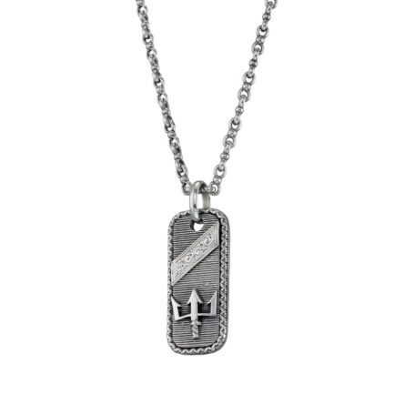Poseidon’s Trident Talisman Pendant in Sterling Silver 925