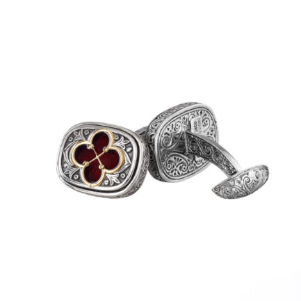 Lucky Clover Four Leaf Cufflinks 7210 corn